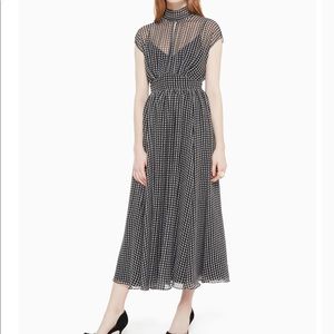 Houndstooth chiffon dress